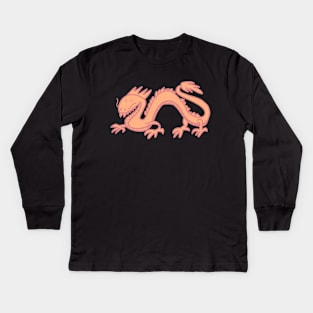 Dragon in Peach Fuzz Pantone Color of the Year 2024 Kids Long Sleeve T-Shirt